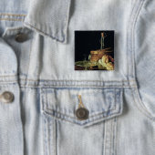 Nog steeds leven. De snack Vierkante Button 5,1 Cm (In situ)