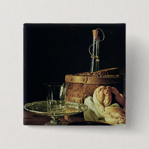 Nog steeds leven. De snack Vierkante Button 5,1 Cm