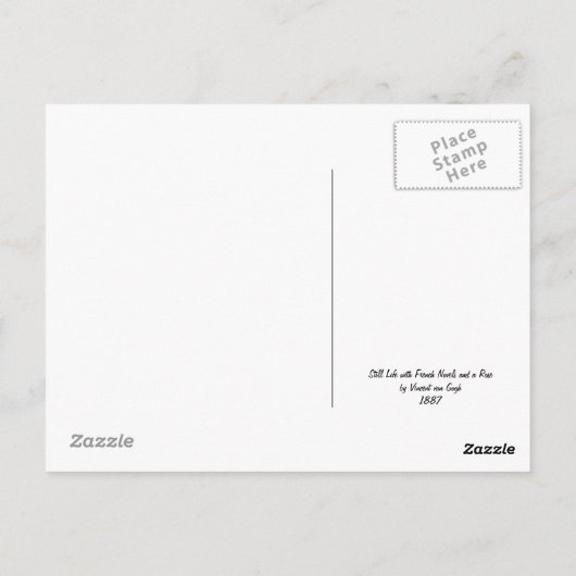 Nog steeds leven door Vincent van Gogh 1887 Briefkaart (Achterkant)