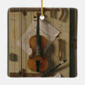 Nog steeds leven, geweld en muziek keramisch ornament (Achterkant)