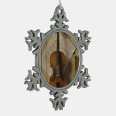 Nog steeds leven, geweld en muziek tin sneeuwvlok ornament (Links)