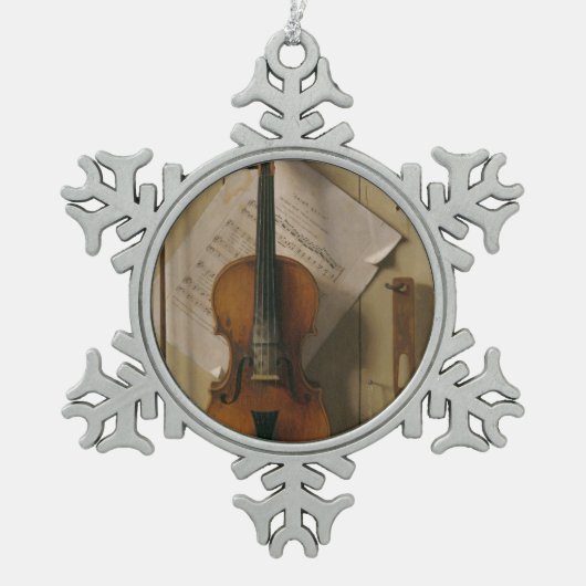 Nog steeds leven, geweld en muziek tin sneeuwvlok ornament (Voorkant)