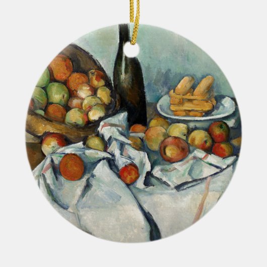Nog steeds leven is een mandje cezanne schilderkun keramisch ornament (Voorkant)