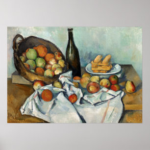 Nog steeds leven is een mandje cezanne schilderkun poster