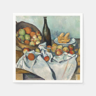 Nog steeds leven is een mandje cezanne schilderkun servet