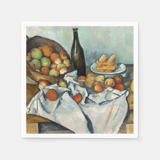 Nog steeds leven is een mandje cezanne schilderkun servet (Voorkant)
