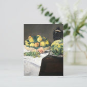 Nog steeds leven Lemon Peaches door Manet Impressi Briefkaart (Staand voorkant)
