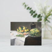 Nog steeds leven Lemon Peaches door Manet Impressi Briefkaart (Staand voorkant)
