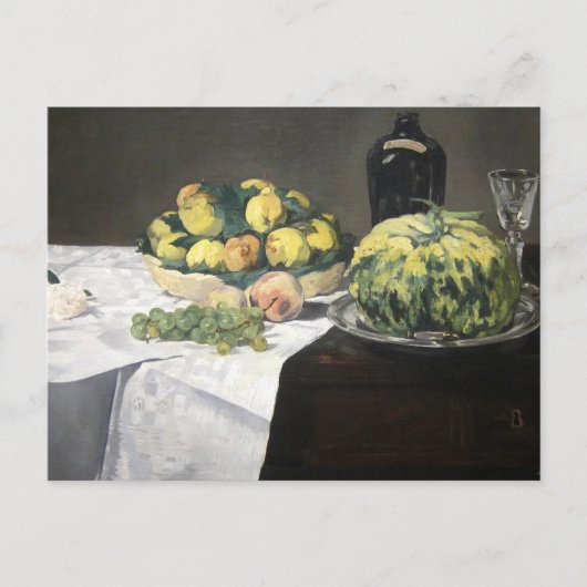 Nog steeds leven Lemon Peaches door Manet Impressi Briefkaart (Voorkant)