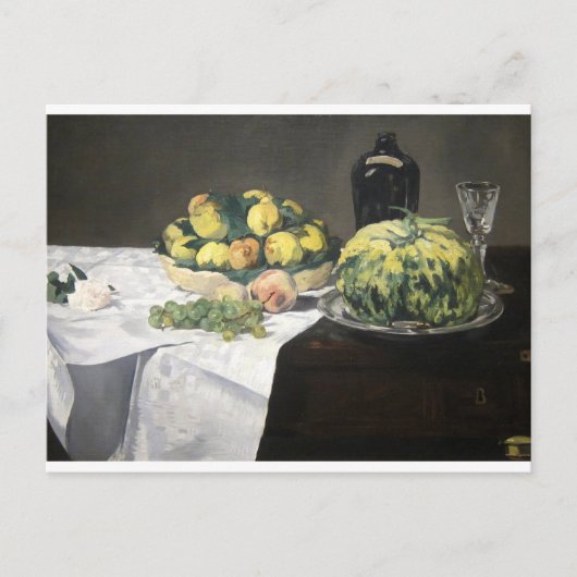 Nog steeds leven Lemon Peaches door Manet Impressi Briefkaart (Voorkant)