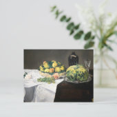 Nog steeds leven Lemon Peaches door Manet Impressi Briefkaart (Staand voorkant)