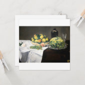 Nog steeds leven Lemon Peaches door Manet Impressi Kaart (Voorkant / Achterkant in situ)