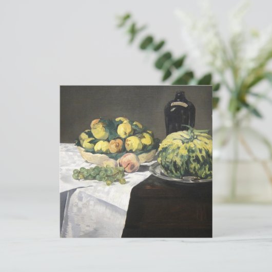 Nog steeds leven Lemon Peaches door Manet Impressi Kaart (Staand voorkant)