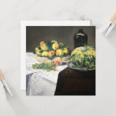 Nog steeds leven Lemon Peaches door Manet Impressi Kaart (Voorkant / Achterkant in situ)