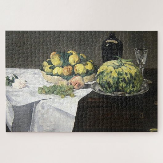 Nog steeds leven Lemon Peaches door Manet Impressi Legpuzzel (Horizontaal)