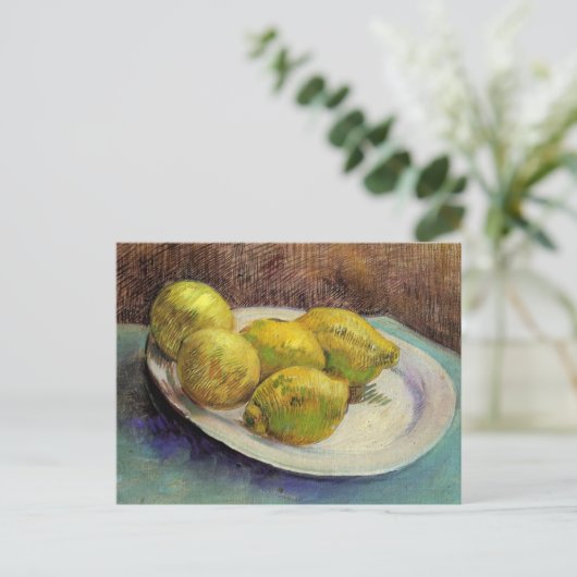 Nog steeds leven Lemons op een Bord van Vincent va Briefkaart (Staand voorkant)