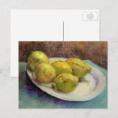 Nog steeds leven Lemons op een Bord van Vincent va Briefkaart (Voorkant / Achterkant)