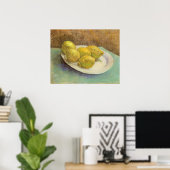 Nog steeds leven Lemons op een Bord van Vincent va Poster (Thuiskantoor)