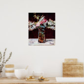 Nog steeds leven, lila en roos van Edouard Manet Poster (Keuken)