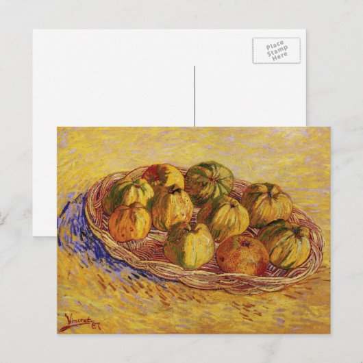 Nog steeds leven, mandje appels van Vincent van Go Briefkaart (Voorkant / Achterkant)