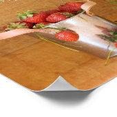 Nog steeds leven met aardbeien en wilde bloemen poster (Hoek)