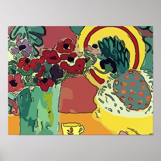 Nog steeds leven met ananas poster (Voorkant)