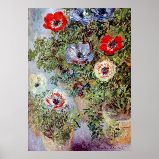 Nog steeds leven met Anemones door Claude Monet Poster (Voorkant)