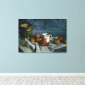 Nog steeds leven met appels, beker en Pitcher (oli Canvas Afdruk (Insitu (Houten vloer))