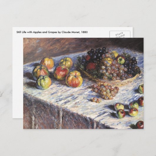 Nog steeds leven met appels en druiven van Claude Briefkaart (Voorkant / Achterkant)