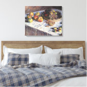 Nog steeds leven met appels en druiven van Claude  Canvas Afdruk (Insitu (Slaapkamer))