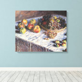 Nog steeds leven met appels en druiven van Claude  Canvas Afdruk (Insitu (Houten vloer))