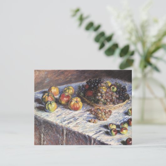 Nog steeds leven met appels en druiven van Claude  Kaart (Staand voorkant)