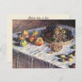 Nog steeds leven met appels en druiven van Claude Kaart (Voorkant / Achterkant)