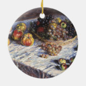 Nog steeds leven met appels en druiven van Claude  Keramisch Ornament (Achterkant)
