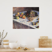 Nog steeds leven met appels en druiven van Claude  Poster (Keuken)