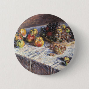 Nog steeds leven met appels en druiven van Claude  Ronde Button 5,7 Cm