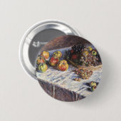 Nog steeds leven met appels en druiven van Claude  Ronde Button 5,7 Cm (Voorkant /achterkant)