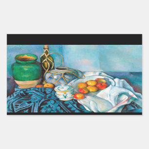 Nog steeds leven met appels Paul Cézanne die eten Rechthoekige Sticker