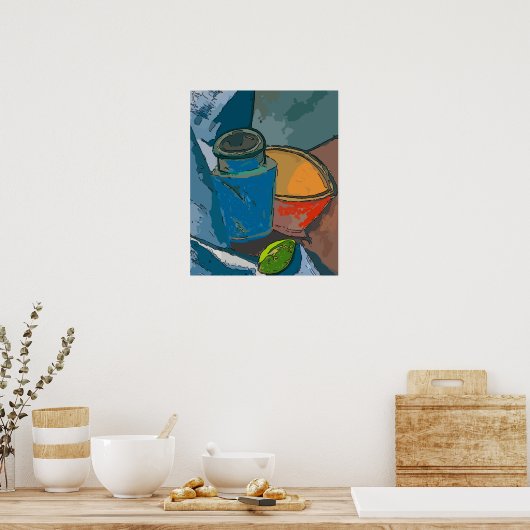 Nog steeds leven met Avacado Abstract Poster (Keuken)