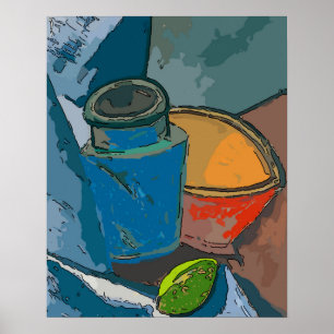 Nog steeds leven met Avacado Abstract Poster