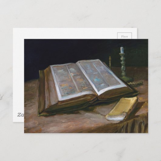Nog steeds leven met bijbel door Vincent Van Gogh  Briefkaart (Voorkant / Achterkant)