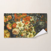 Nog steeds leven met bloemen en fruit bad handdoek (Handdoek)