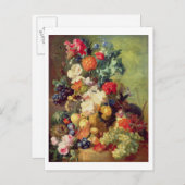 Nog steeds leven met bloemen en fruit briefkaart (Voorkant / Achterkant)