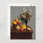 Nog steeds leven met bloemen en fruit briefkaart (Voorkant / Achterkant)