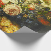 Nog steeds leven met bloemen en fruit cadeaupapier (Hoek)