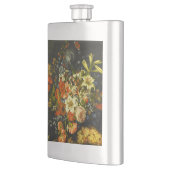 Nog steeds leven met bloemen en fruit flacon (Links)