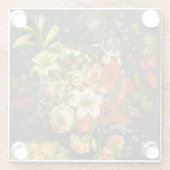 Nog steeds leven met bloemen en fruit glazen onderzetter (Achterkant)