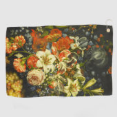 Nog steeds leven met bloemen en fruit golfhanddoek (Horizontaal)