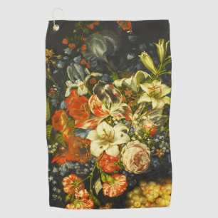 Nog steeds leven met bloemen en fruit golfhanddoek