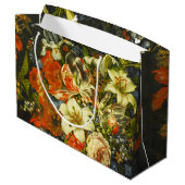 Nog steeds leven met bloemen en fruit groot cadeauzakje (Achterkant Gekanteld)